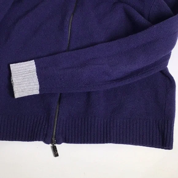 Etro Purple and Gray Zip Up Sweater - Picture 7 of 7